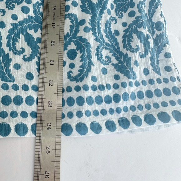 Boden Blue Paisley Gauzy Tunic Blouse Women US 4 Tassel Coastal Boho Peasant - Picture 8 of 8